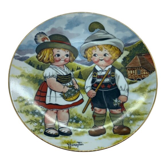 Vtg 1981 Dolly Dingle Visits Germany Collector Plate Grace Drayton Artwork 8.5" - Picture 1 of 9